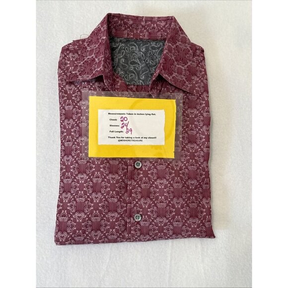 Tasso Elba Shirt Mens Sz Small Pink Graphic Cotton Blend Button Up Long Sleeve - Picture 7 of 7